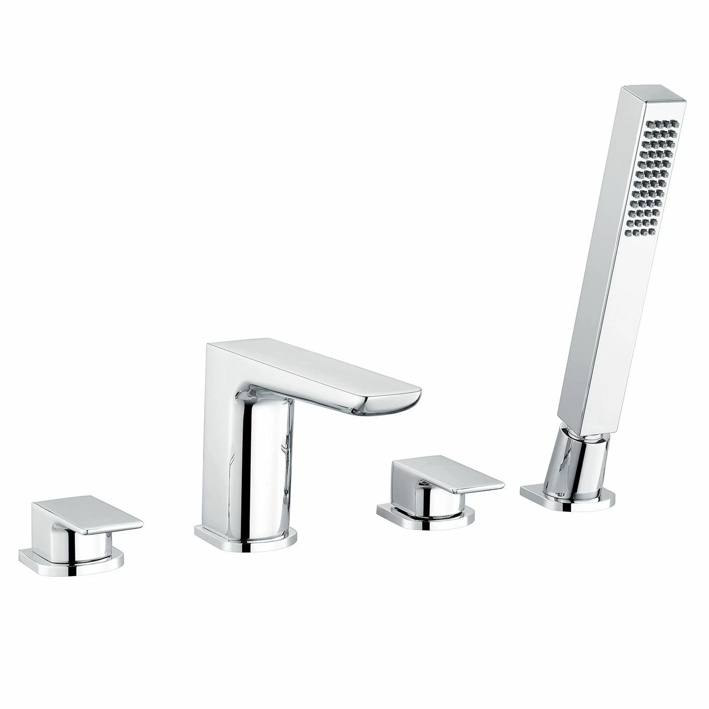 Prestige 4-Hole Deck Mounted Bath Shower Mixer Tap – Chrome Finish with Hand Shower