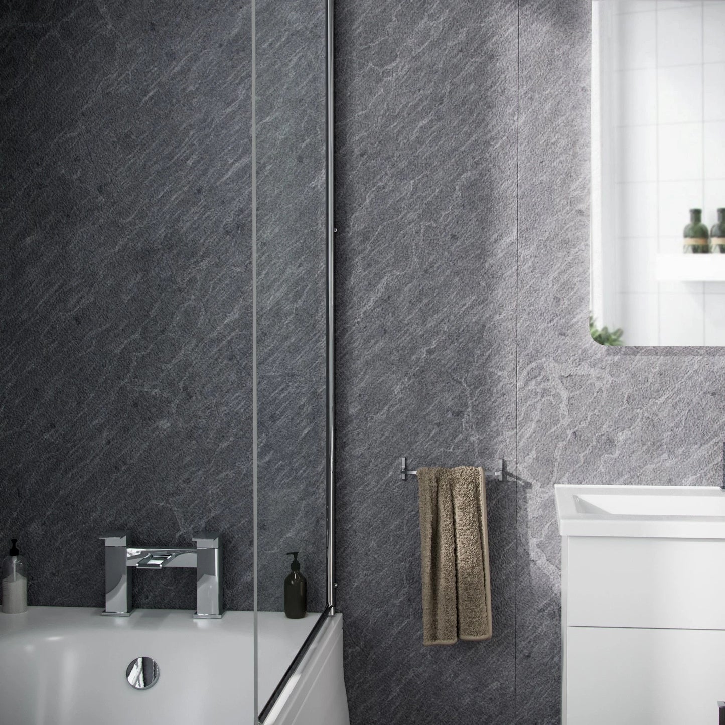 Slate Dark Grey Matt Wall Panel – 10mm x 1000mm x 2400mm | Textured Stone Look