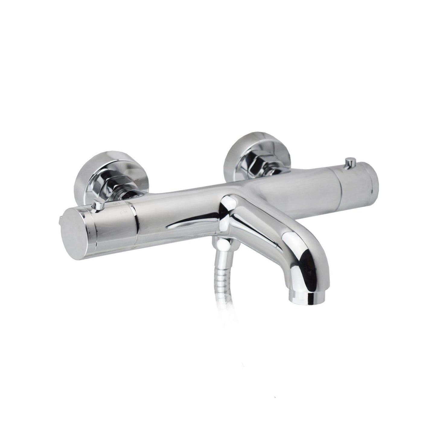 Libra Thermostatic Wall Mounted Modern Chrome Bath Shower Mixer Tap