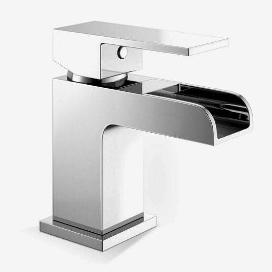 Zenith Modern Bath Filler Tap with Waterfall Spout – Chrome Finish