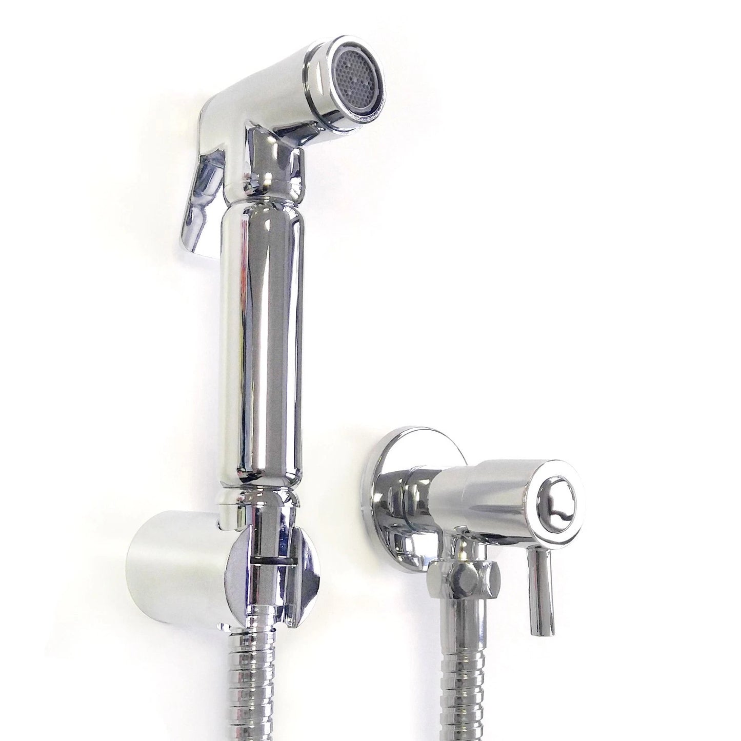Chrome Douche Handset with Hose & Wall Bracket – Bathroom Hygiene Spray Set