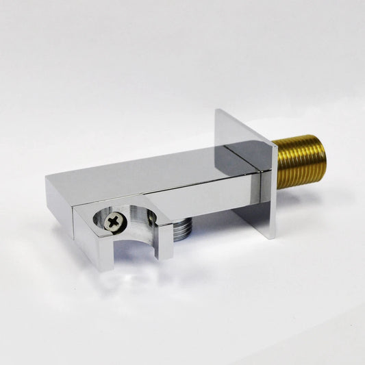 Square Shower Handset Wall Bracket with Wall Outlet – Modern Bathroom Fixture