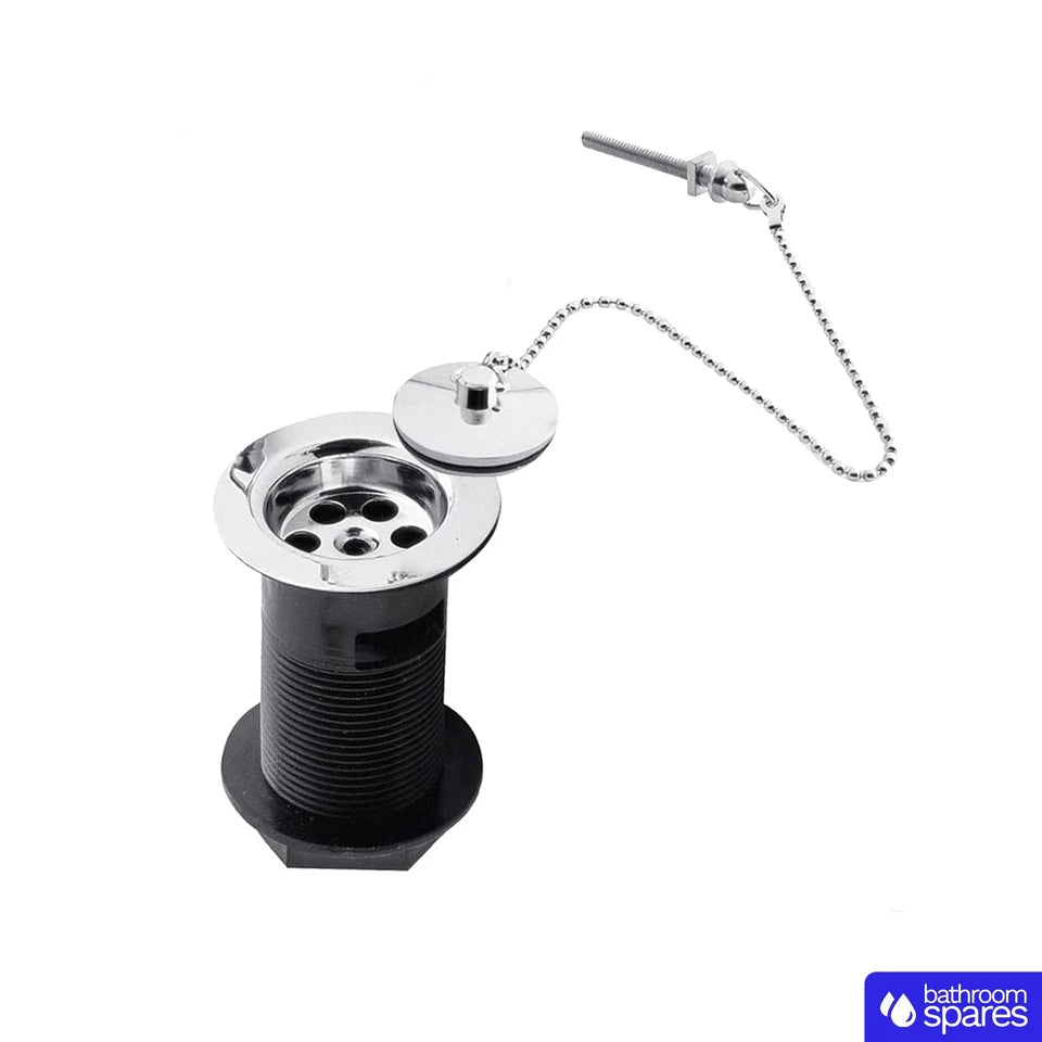Retainer Bath Waste with Brass Plug & Ball Chain – Chrome Finish