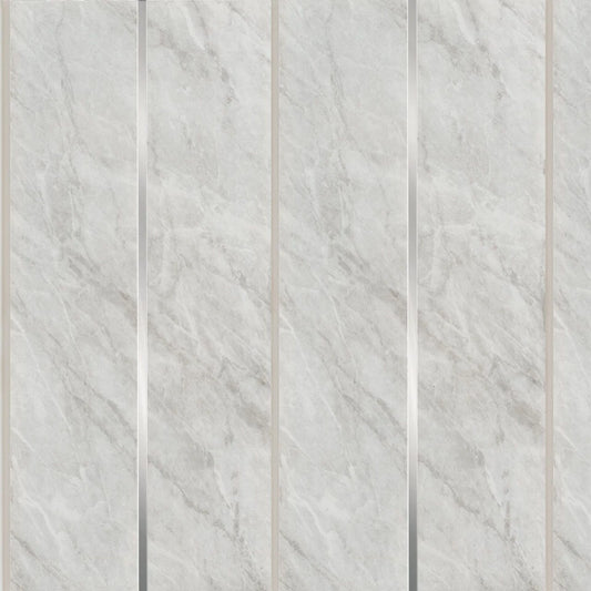 Grey Marble Silver Tile – Glossy Grey Marble with Silver Stripes