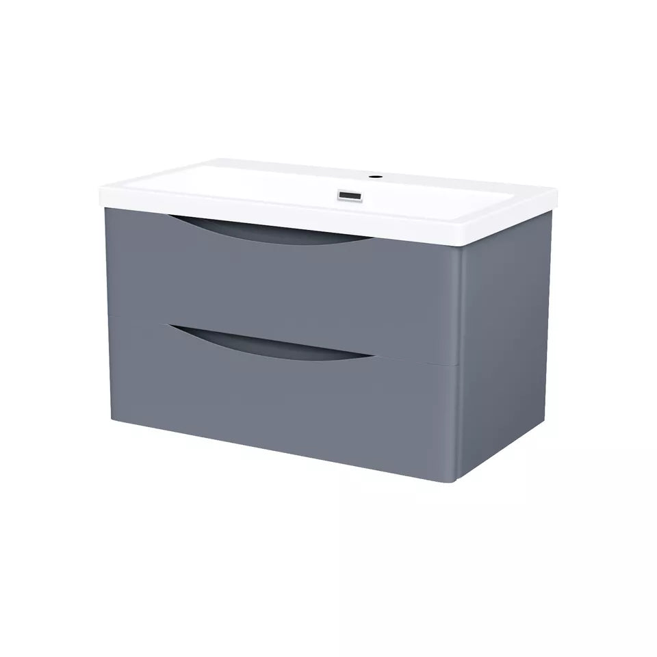 DWELTA 800 Wall Hung Vanity Unit with Resin Basin Anthracite 800x500x450mm