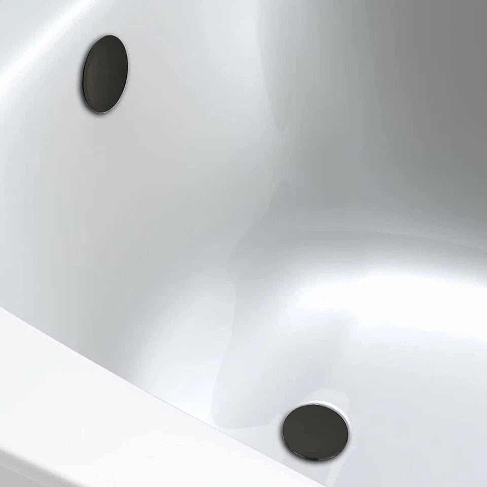 Round Easy Clean Bath Sprung Waste & Overflow – Matt Black Finish