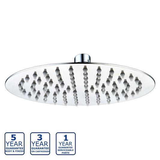 Round Ultra Slim Rainfall Shower Head 200mm Stainless Steel