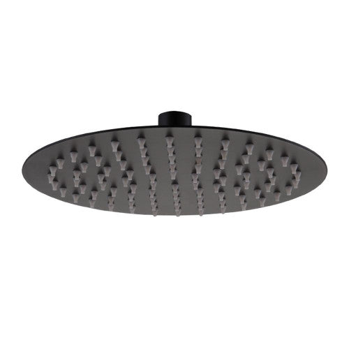 Round Ultra Slim Rainfall Shower Head 250mm Matt Black