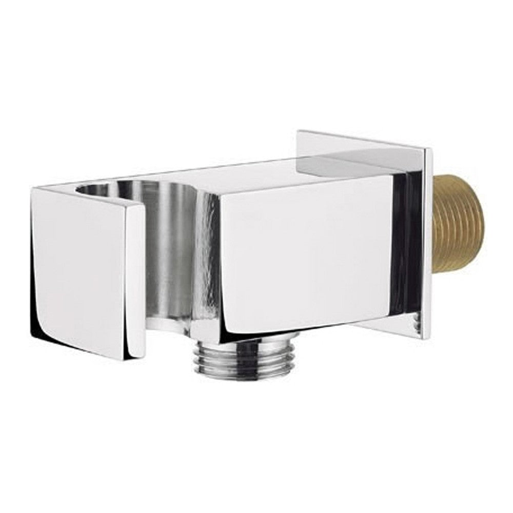 Square Shower Handset Wall Bracket with Wall Outlet – Modern Bathroom Fixture