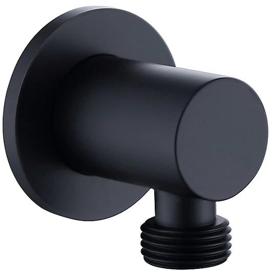 Round Shower Outlet Elbow – Matte Black Wall Mounted Connector