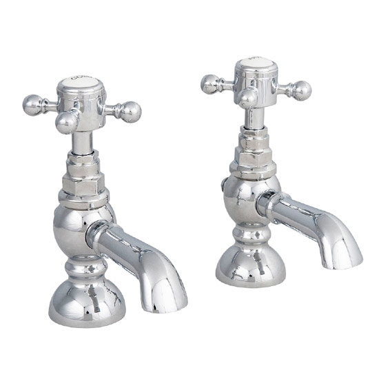 York Traditional Bath Taps - Pair Chrome Finish