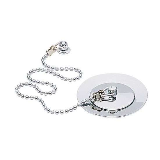 Round Slotted Plug & Chain Basin Waste – Chrome for Overflow Basins