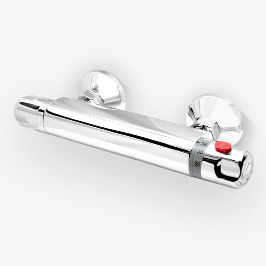 Rex Chrome Exposed Thermostatic Bar Mixer Valve – Modern Wall Mounted Faucet