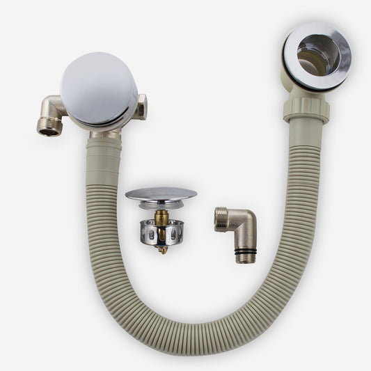 Round Bath Filler & Overflow Kit – Chrome with Integrated Waste