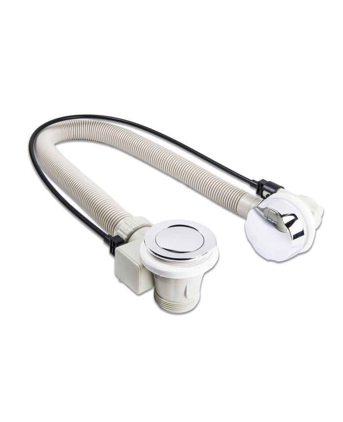 Round Bath Pop-Up Sprung Waste & Overflow – Chrome Finish